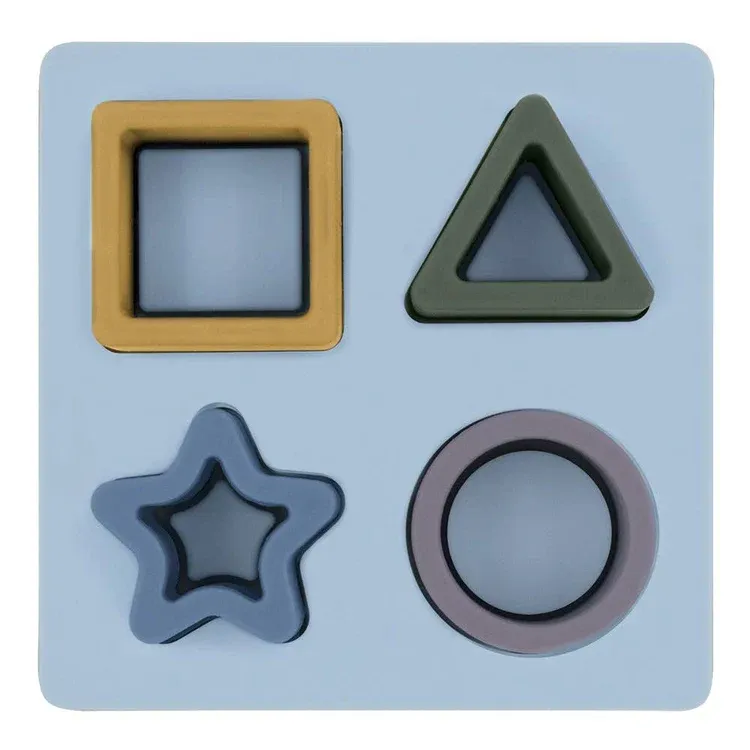 Living Textiles Playground Silicone Shape Puzzle Steel Blue