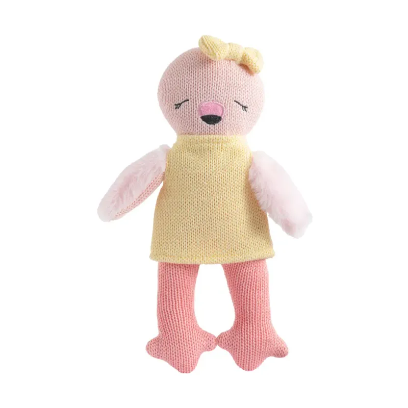 Living Textiles Knitted Animal Toy- Freya the Flamingo Living Textiles Knitted Animal Toy- Freya the Flamingo