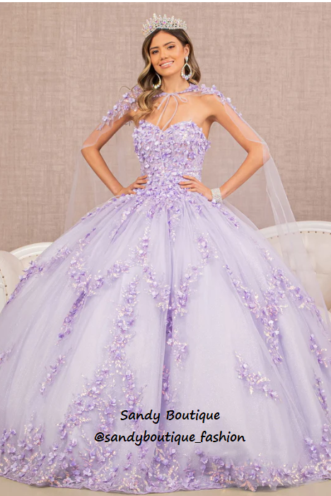 Quinceanera Dress With Detachable Cape