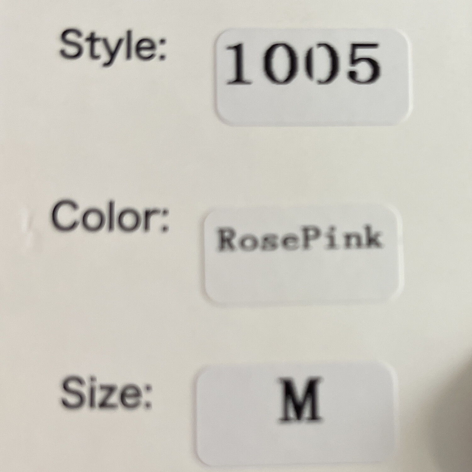 Style 1005 - Rose Pink - Size Medium