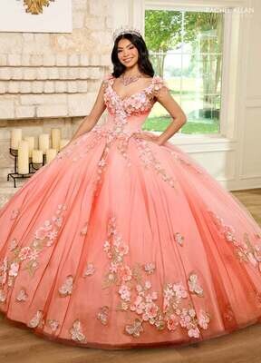Rachel Allan RQ3125 Ombre Tulle Glitter Applique Beaded Princess Dress