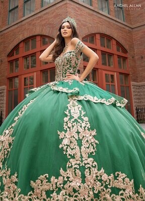 SB3129 EMERAL OR BLUSH GOLD, TULLE, GLITTER TULLE, APPLIQUE, BEADING