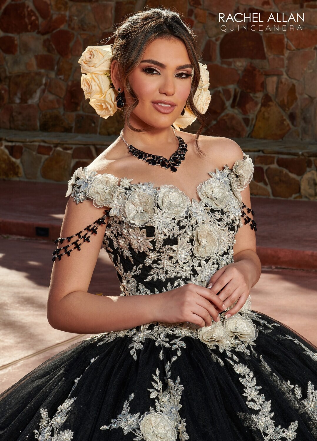 SQ3117 TULLE, GLITTER TULLE, EMBROIDERY, 3D FLOWERS, BEADING Available In: BLACK SILVER, RED GOLD, ROYAL GOLD