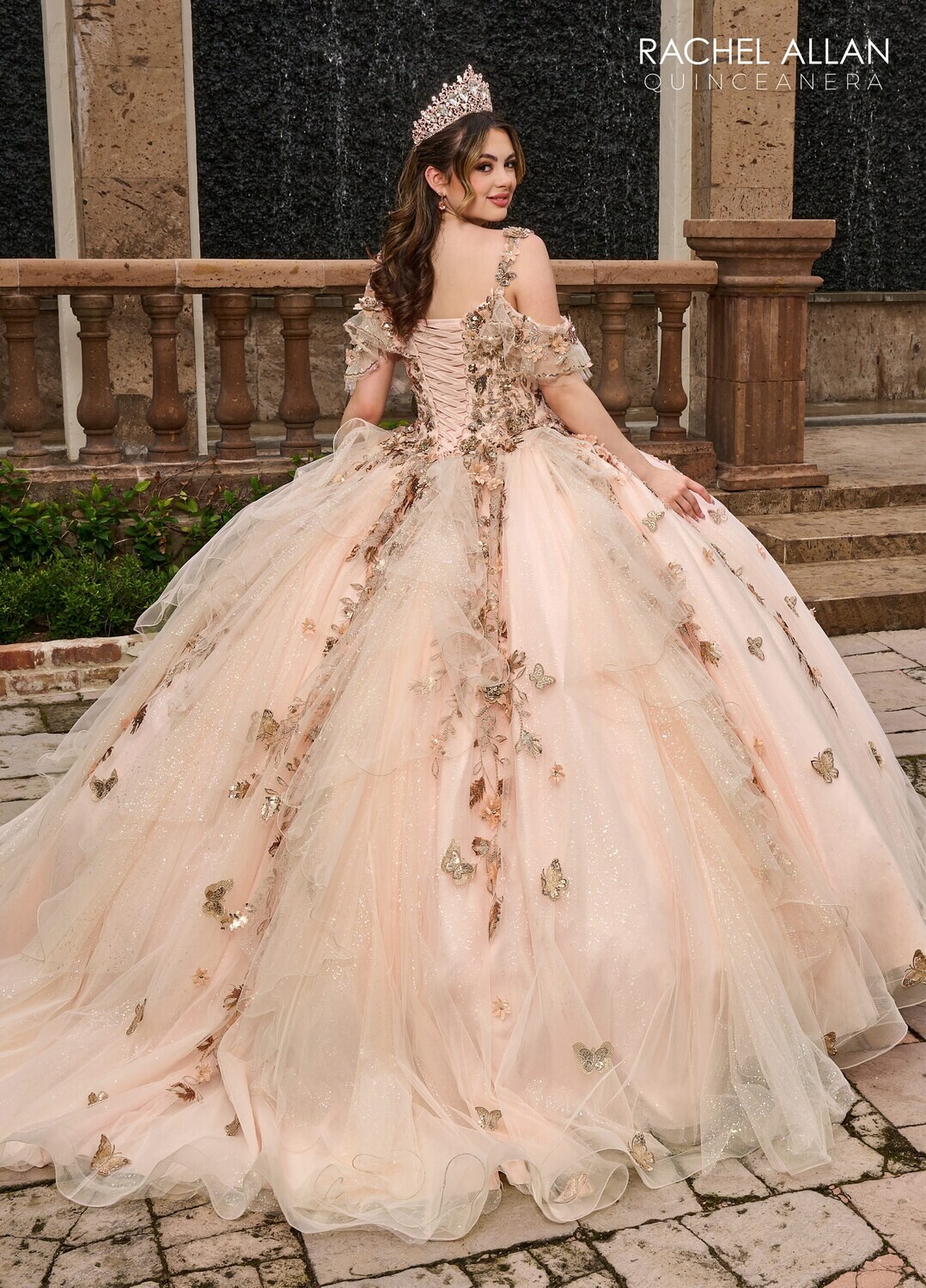 RQ3120 TULLE, EMBROIDERY, GLITTER, BEADING, 3D FLOWERS Available In BLUSH ROSE GOLD, SAGE