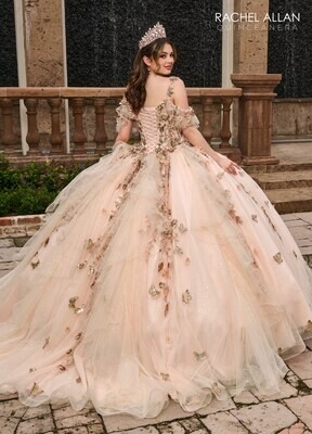 RQ3120 TULLE, EMBROIDERY, GLITTER, BEADING, 3D FLOWERS Available In BLUSH ROSE GOLD, SAGE