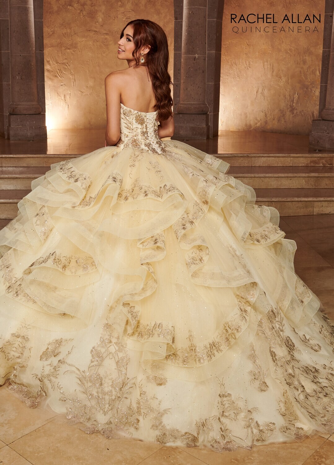 ​RQ3107 TULLE, GLITTER TULLE, SEQUIN EMBROIDERY, BEADING Available In CHAMPAGNE ROSE GOLD, EMERALD ROSE GOLD