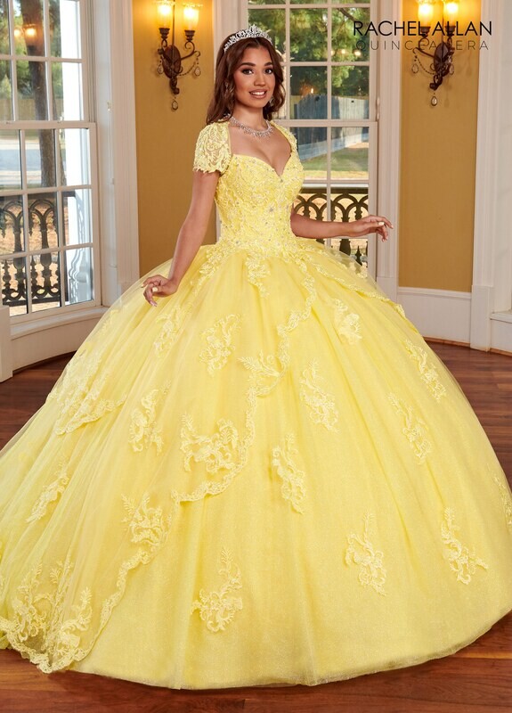 ​RQ3108 TULLE, GLITTER TULLE, SEQUIN EMBROIDERY, BEADING Available In CHAMPAGNE GOLD, YELLOW