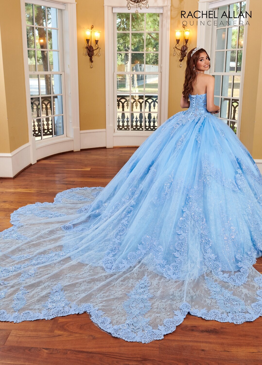 ​RQ3110 GLITTERED LACE AND TULLE, SEQUIN EMBROIDERY, BEADING Available In AZURE, BLUSH