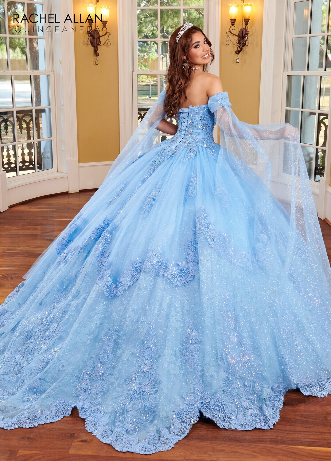 ​RQ3110 GLITTERED LACE AND TULLE, SEQUIN EMBROIDERY, BEADING Available In AZURE, BLUSH