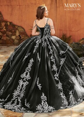 ​MQ3094 Glitter Tulle, Tulle, Applique, Beading Available In Black Silver, Emerald Rose Gold