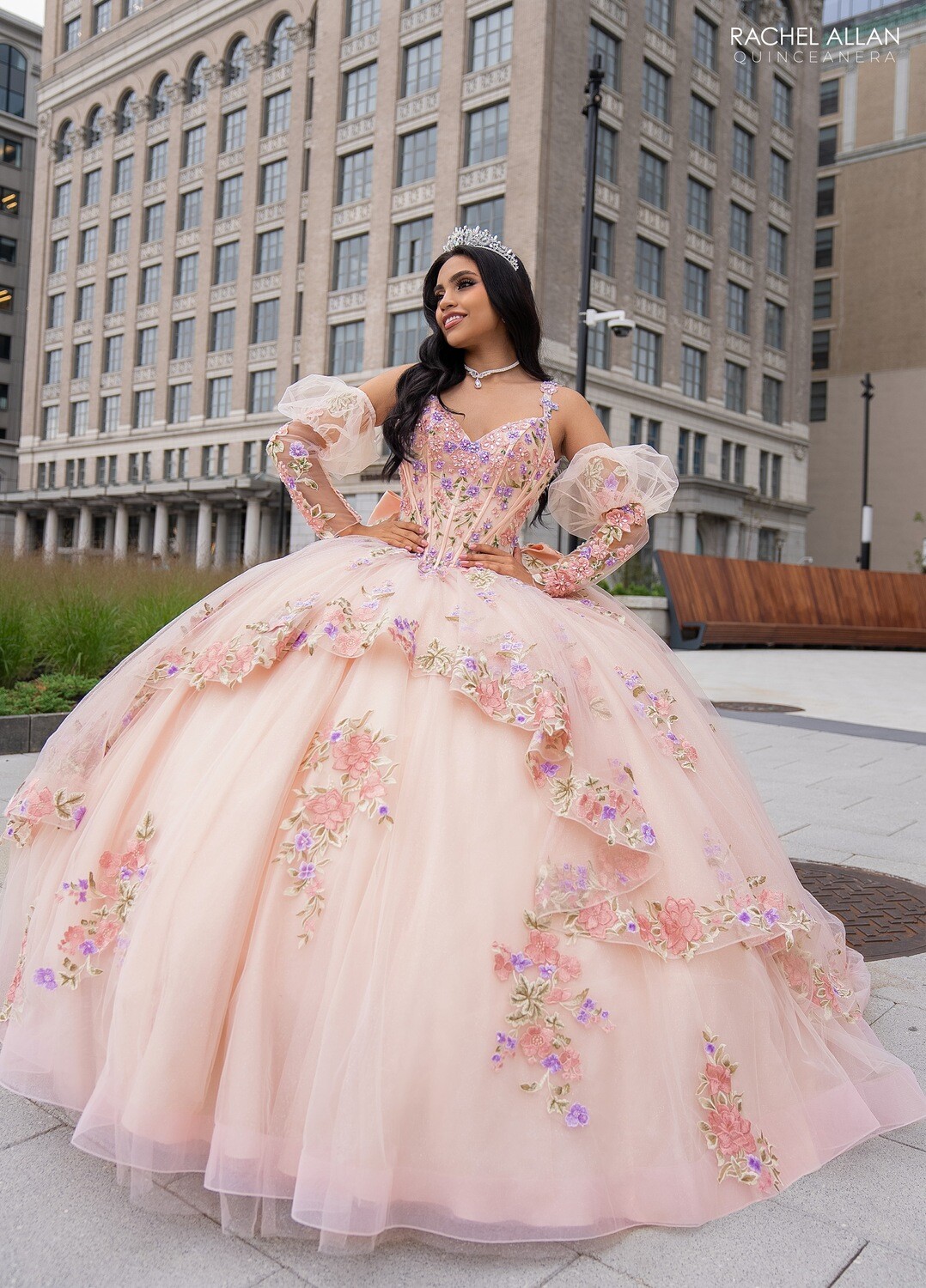 ​RQ2182 TULLE, GLITTER TULLE, APPLIQUE, BEADING Available In BLUSH MULTI, SAGE MULTI