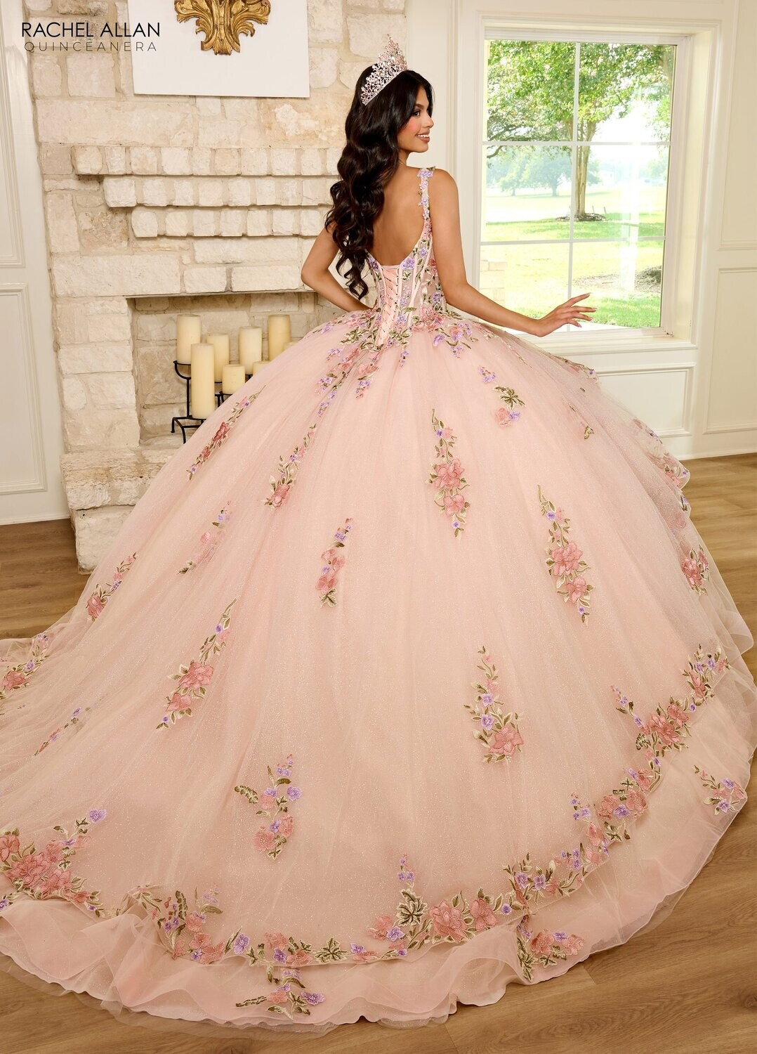​RQ2182 TULLE, GLITTER TULLE, APPLIQUE, BEADING Available In BLUSH MULTI, SAGE MULTI