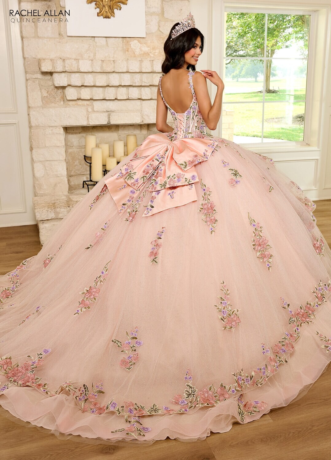​RQ2182 TULLE, GLITTER TULLE, APPLIQUE, BEADING Available In BLUSH MULTI, SAGE MULTI