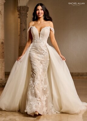 ​RB5039 TULLE, LACE, APPLIQUE, 3D FLOWERS, BEADING Available In: IVORY, IVORY CHAMPAGNE, WHITE