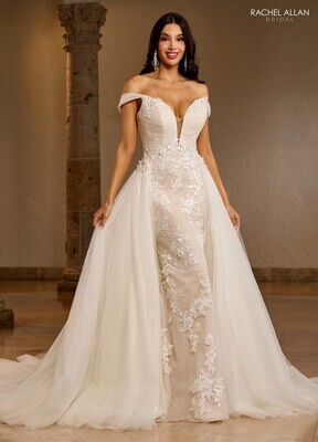 RB5039 TULLE, LACE, APPLIQUE, 3D FLOWERS, BEADING Available In: IVORY, IVORY CHAMPAGNE, WHITE