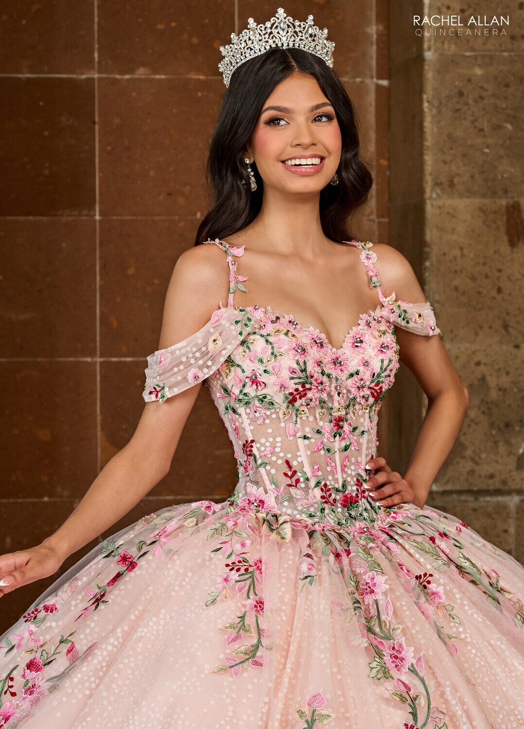 ​RQ2185 TULLE, GLITTER TULLE, APPLIQUE, BEADING BLUSH MULTI, CHAMPAGNE MULTI, LIGHT BLUE MULTI