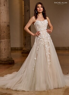 RB5042 TULLE, GLITTER TULLE, APPLIQUE, BEADING Available In: IVORY, IVORY CHAMPAGNE, WHITE