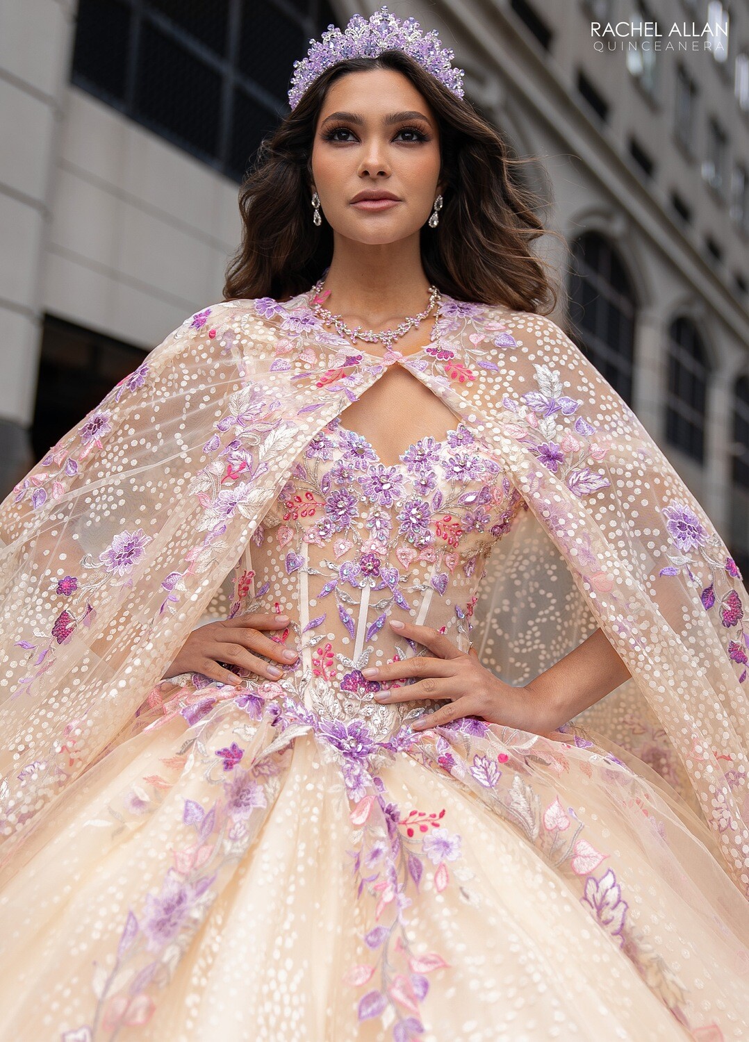 ​RQ2185 TULLE, GLITTER TULLE, APPLIQUE, BEADING BLUSH MULTI, CHAMPAGNE MULTI, LIGHT BLUE MULTI