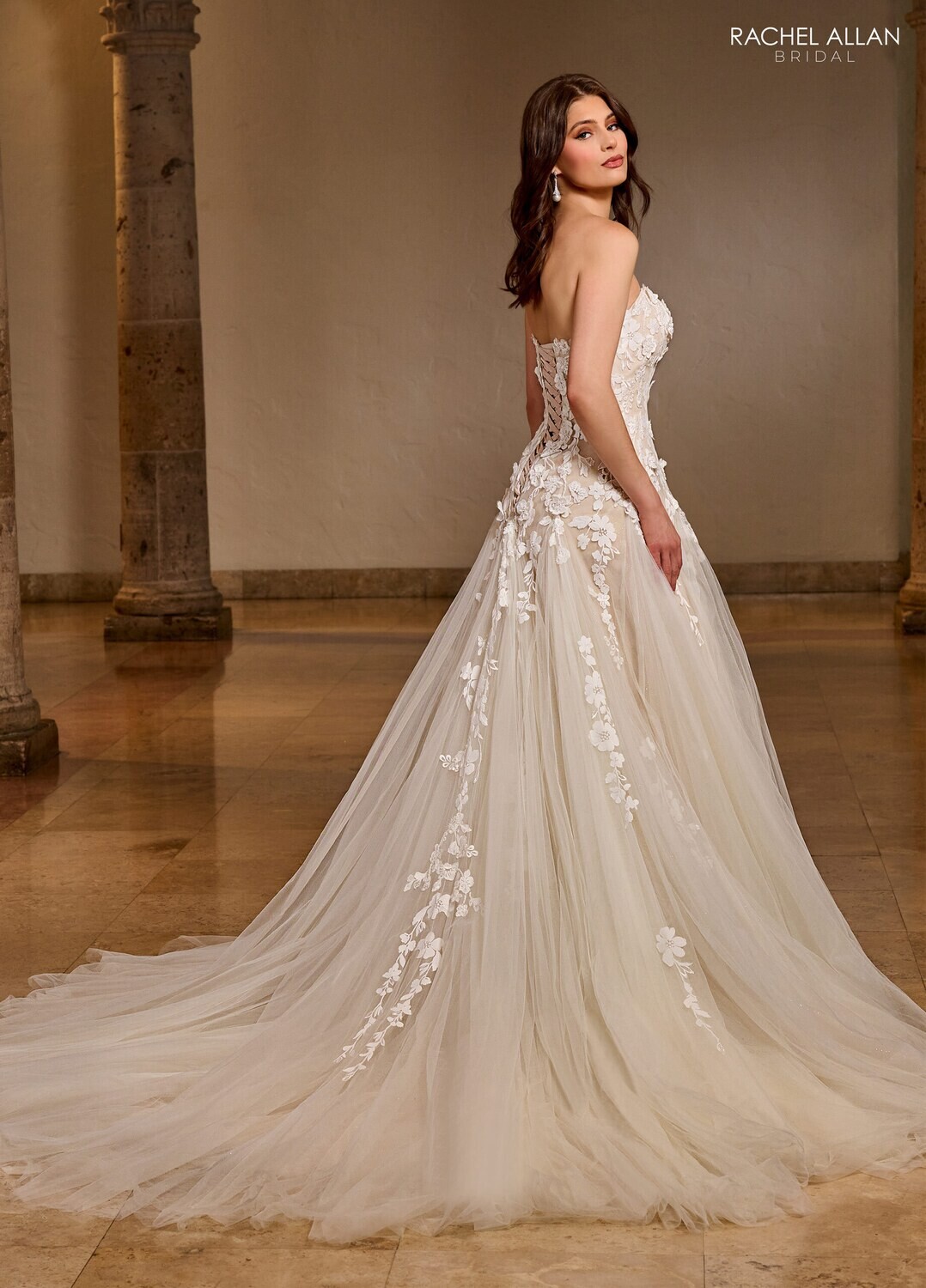 ​RB5042 TULLE, GLITTER TULLE, APPLIQUE, BEADING Available In: IVORY, IVORY CHAMPAGNE, WHITE