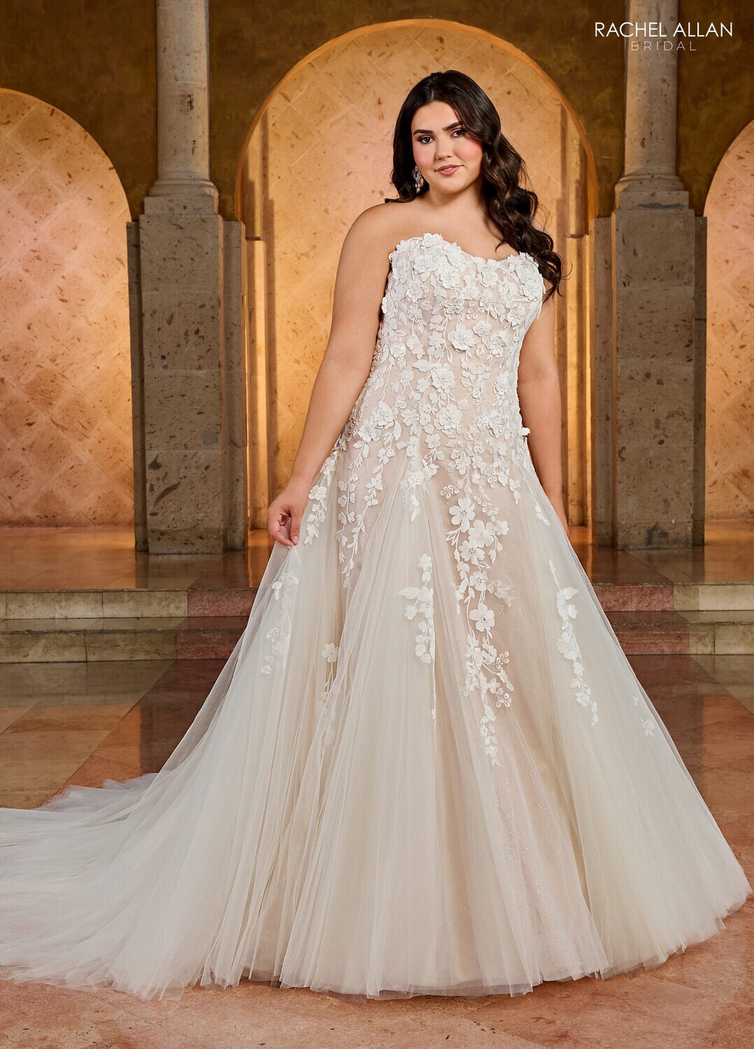​RB5042 TULLE, GLITTER TULLE, APPLIQUE, BEADING Available In: IVORY, IVORY CHAMPAGNE, WHITE