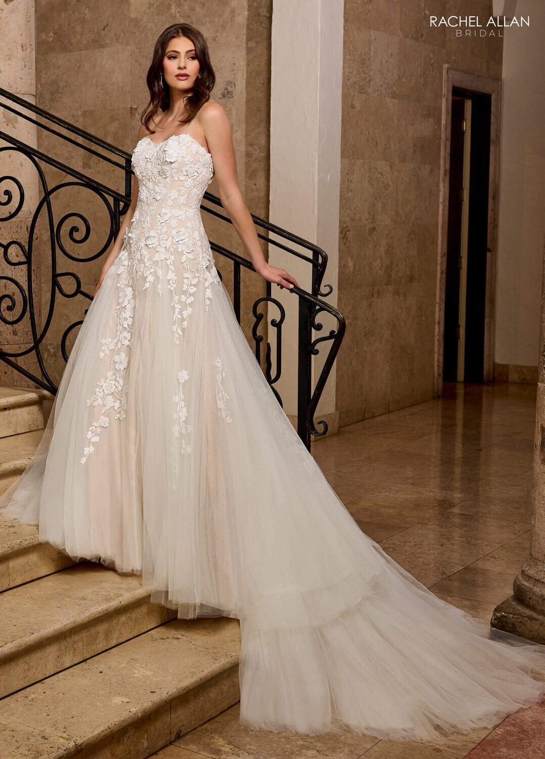 ​RB5042 TULLE, GLITTER TULLE, APPLIQUE, BEADING Available In: IVORY, IVORY CHAMPAGNE, WHITE
