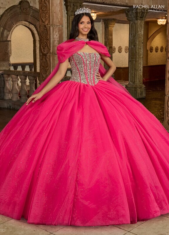 ​RQ1130 TULLE, GLITTER TULLE, BEADING Available In: BRIGHT PINK, CORAL, LILAC LIGHT BLUE, SAGE