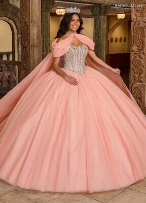 RQ1130 TULLE, GLITTER TULLE, BEADING Available In: BRIGHT PINK, CORAL, LILAC LIGHT BLUE, SAGE