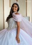 ​RQ1130 TULLE, GLITTER TULLE, BEADING Available In: BRIGHT PINK, CORAL, LILAC LIGHT BLUE, SAGE