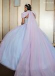 ​RQ1130 TULLE, GLITTER TULLE, BEADING Available In: BRIGHT PINK, CORAL, LILAC LIGHT BLUE, SAGE