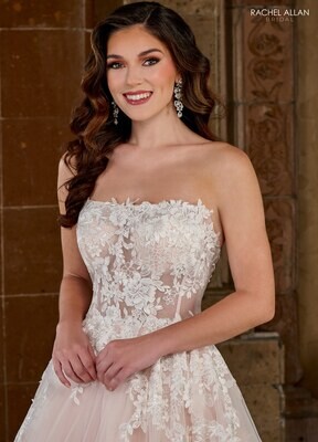 RB5054 TULLE, APPLIQUE, BEADING Available In: 	IVORY, IVORY BLUSH PINK, WHITE