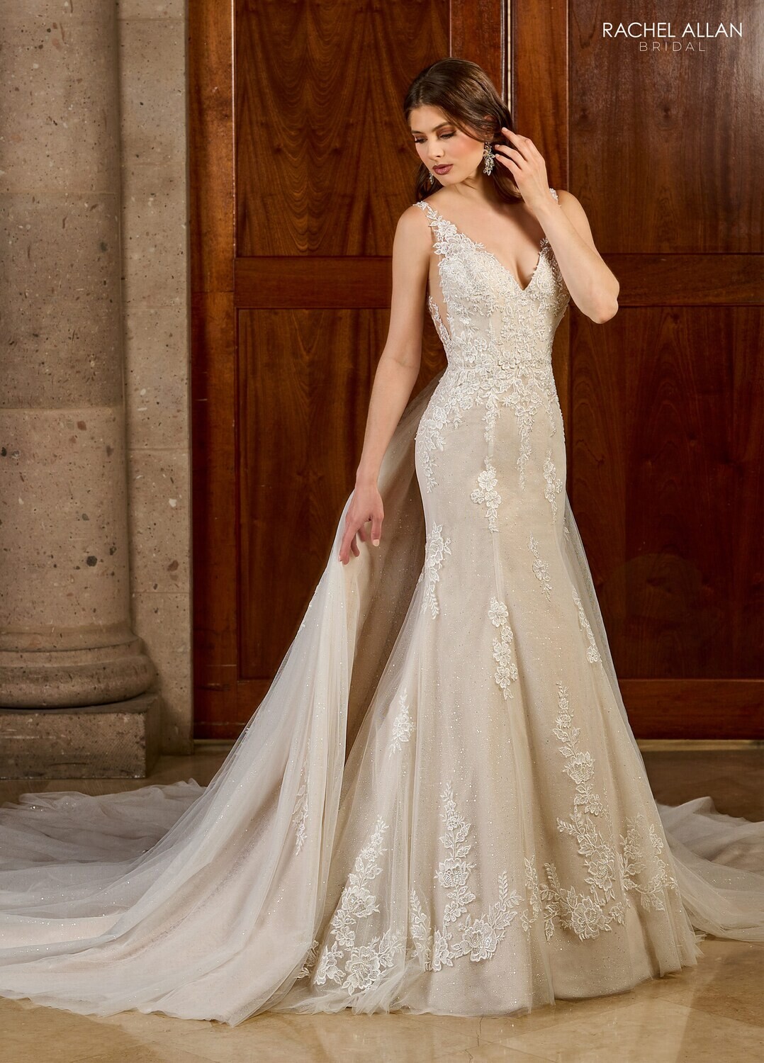 ​RB5052 TULLE, GLITTER TULLE, APPLIQUE, BEADING Available In: IVORY, IVORY LIGHT RUM PINK, WHITE