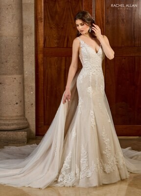 RB5052 TULLE, GLITTER TULLE, APPLIQUE, BEADING Available In: IVORY, IVORY LIGHT RUM PINK, WHITE