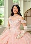 RQ1136 Fabric: 	TULLE, GLITTER TULLE, APPLIQUE, BEADING Available In: 	BLUSH IRIDESCENT, LIGHT BLUE