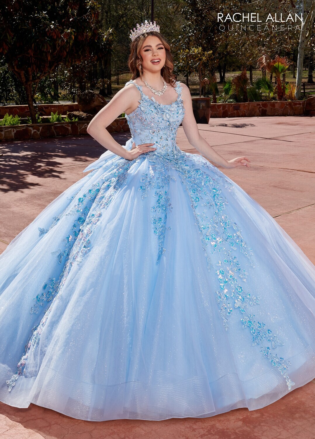 ​RQ2172 TULLE, GLITTER TULLE, APPLIQUE, BEADING LIGHT BLUE, LILAC