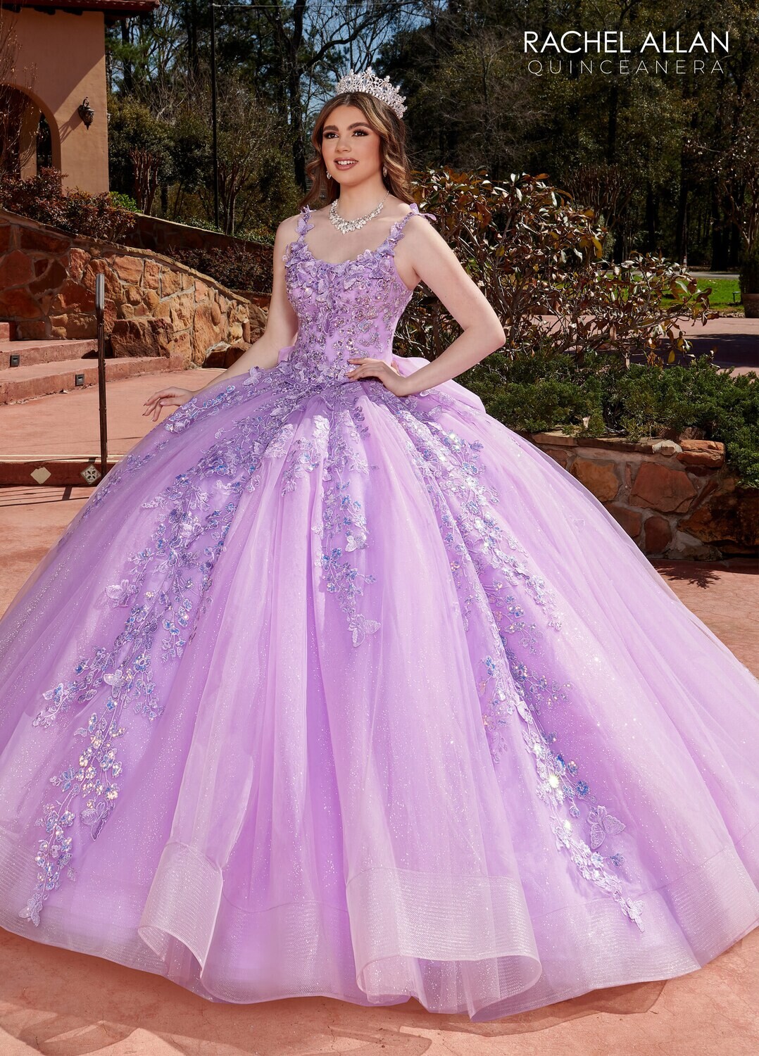 ​RQ2172 TULLE, GLITTER TULLE, APPLIQUE, BEADING LIGHT BLUE, LILAC