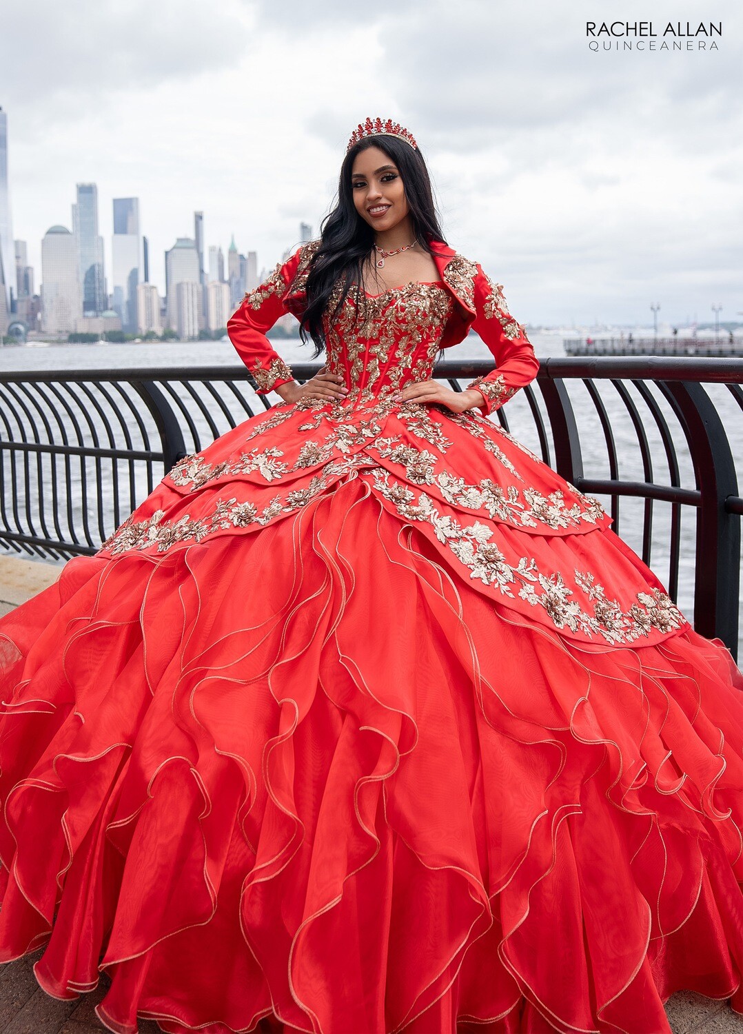 ​RQ5001 SATIN, ORGANZA, APPLIQUE, BEADING Available In: RED GOLD, WHITE GOLD