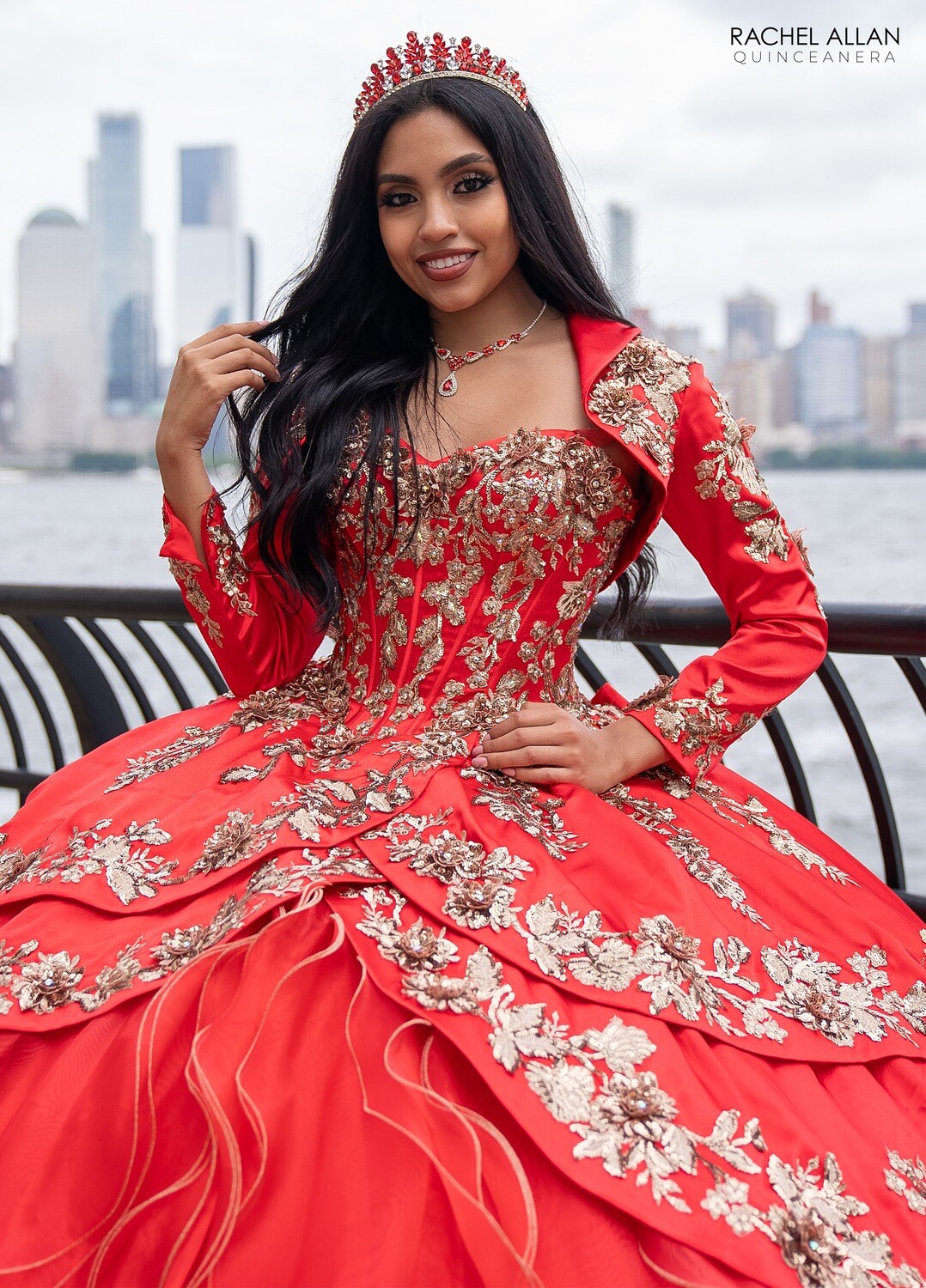 ​RQ5001 SATIN, ORGANZA, APPLIQUE, BEADING Available In: RED GOLD, WHITE GOLD