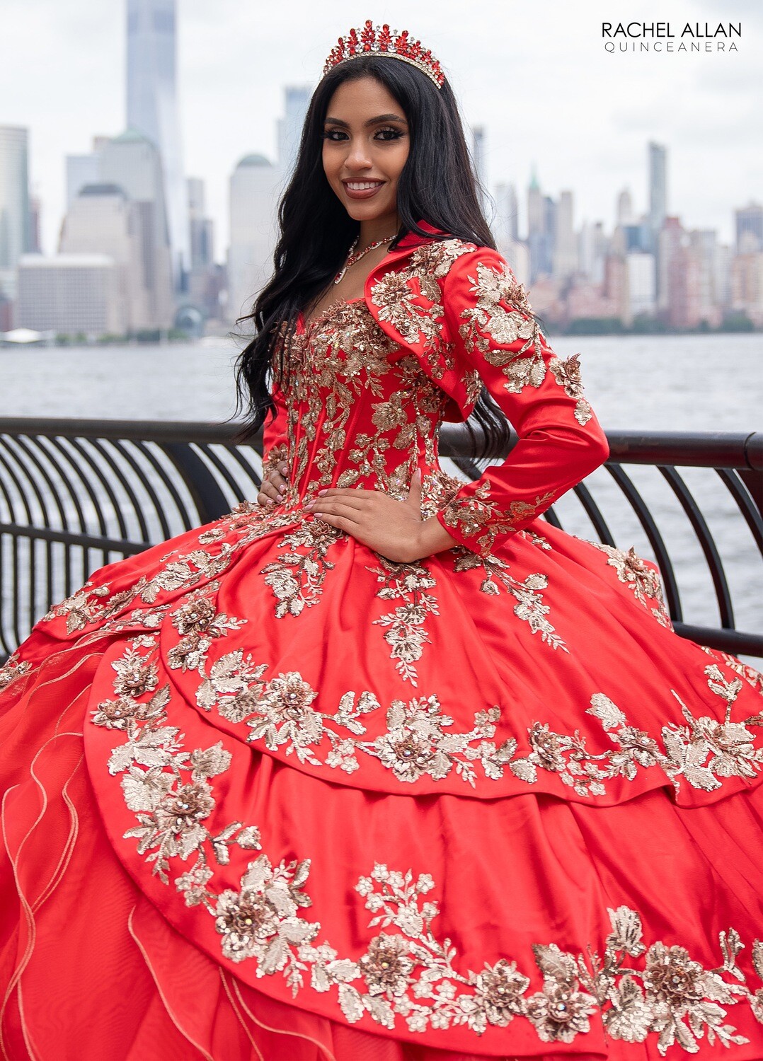 ​RQ5001 SATIN, ORGANZA, APPLIQUE, BEADING Available In: RED GOLD, WHITE GOLD