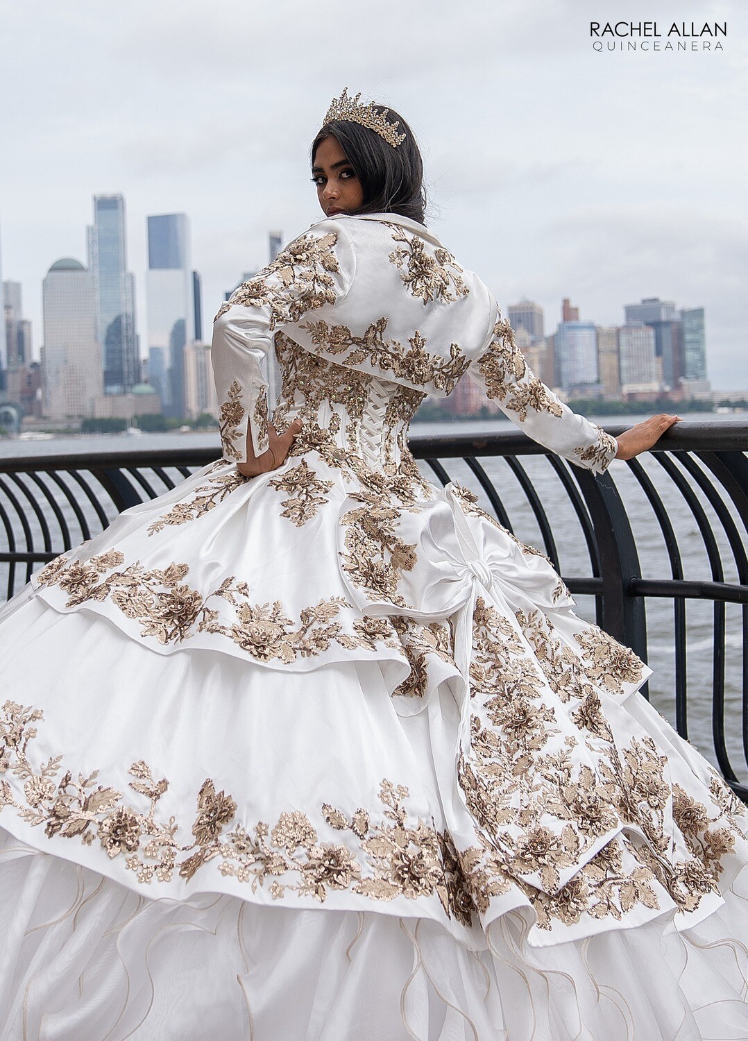 ​RQ5001 SATIN, ORGANZA, APPLIQUE, BEADING Available In: RED GOLD, WHITE GOLD