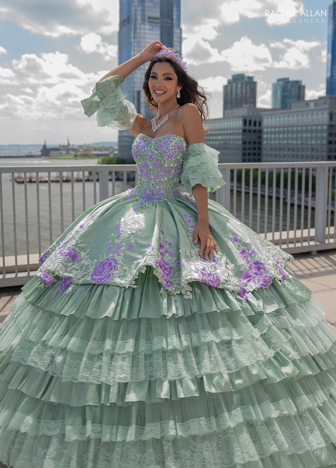 ​RQ5002 TAFFETA, LACE, APPLIQUE, BEADING Available In: BLACK MULTI, SAGE MULTI, WHITE MULTI