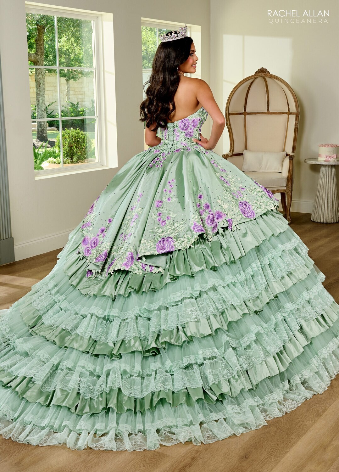 ​RQ5002 TAFFETA, LACE, APPLIQUE, BEADING Available In: BLACK MULTI, SAGE MULTI, WHITE MULTI