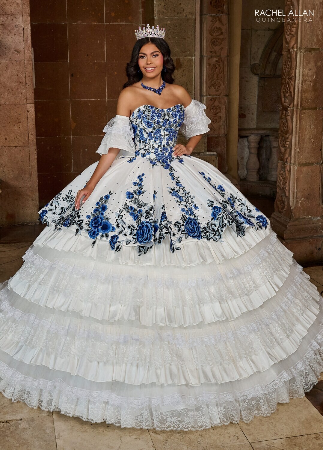 ​RQ5002 TAFFETA, LACE, APPLIQUE, BEADING Available In: BLACK MULTI, SAGE MULTI, WHITE MULTI