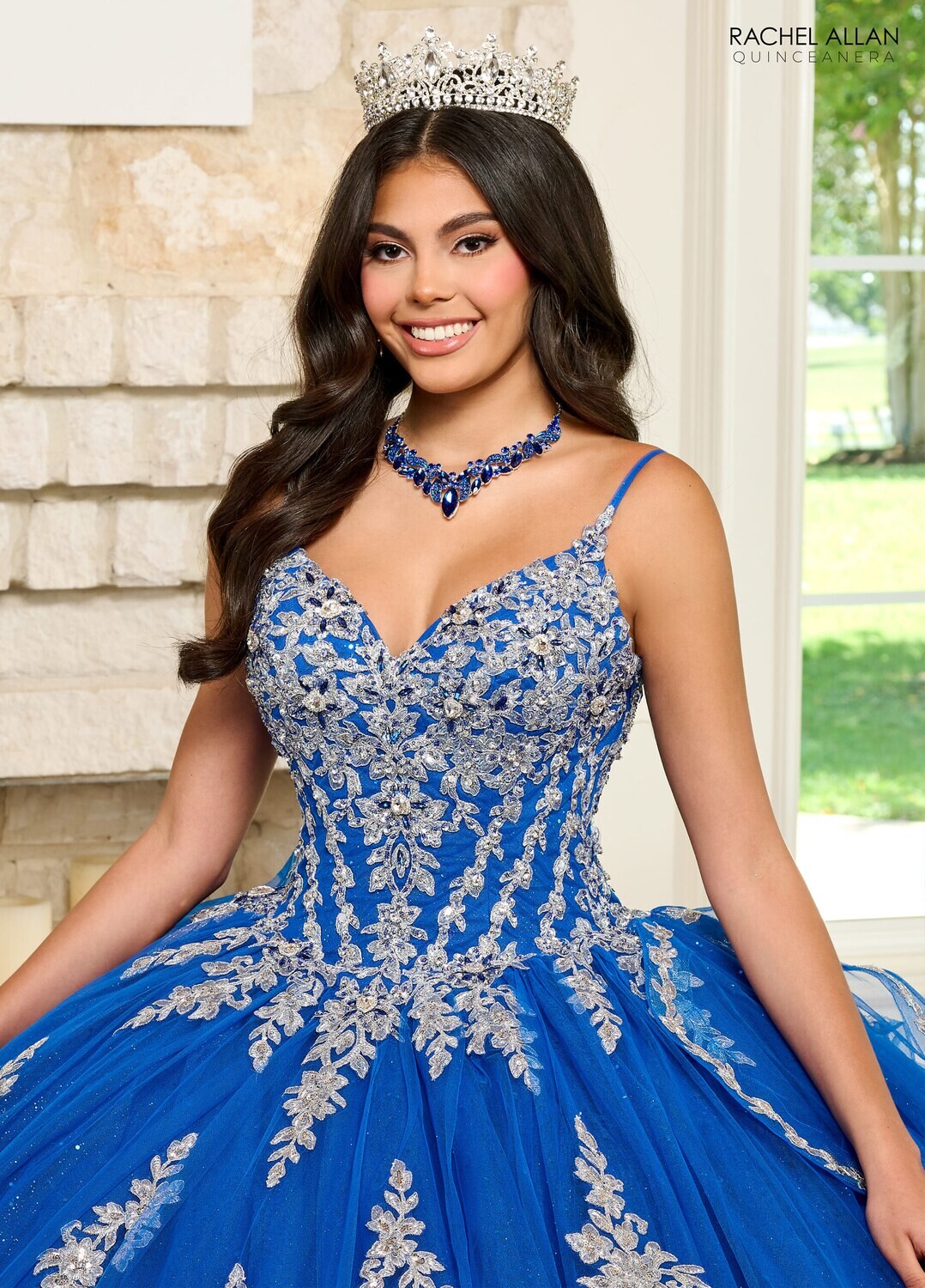 RQ1137 Fabric: 	TULLE, GLITTER TULLE, APPLIQUE, BEADING Available In: 	EMERALD GOLD, ROYAL SILVER