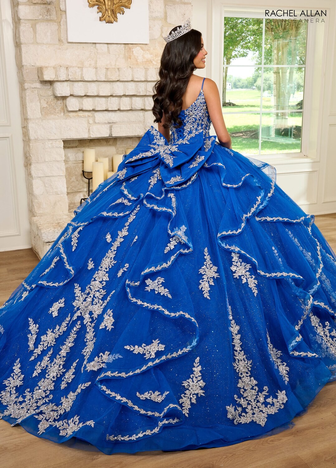 RQ1137 Fabric: 	TULLE, GLITTER TULLE, APPLIQUE, BEADING Available In: 	EMERALD GOLD, ROYAL SILVER