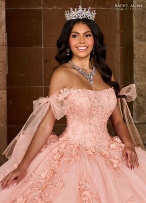RQ1132 Available In: BLUSH, SAGE LILAC, SKY BLUE Fabric: TULLE, GLITTER TULLE, APPLIQUE, BEADING, 3D FLOWERS