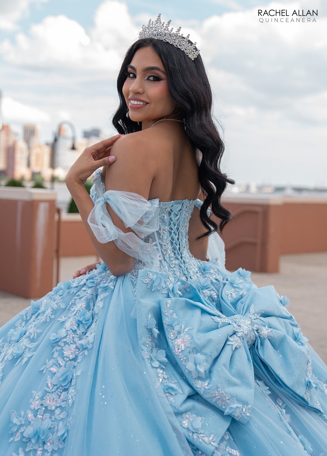 RQ1132 Available In: BLUSH, SAGE LILAC, SKY BLUE Fabric: TULLE, GLITTER TULLE, APPLIQUE, BEADING, 3D FLOWERS
