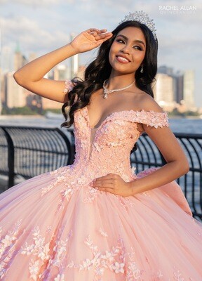 RQ1134 Fabric: TULLE, GLITTER TULLE, APPLIQUE, BEADING, 3D FLOWERS Available In: BLUSH, LILAC, SAGE
