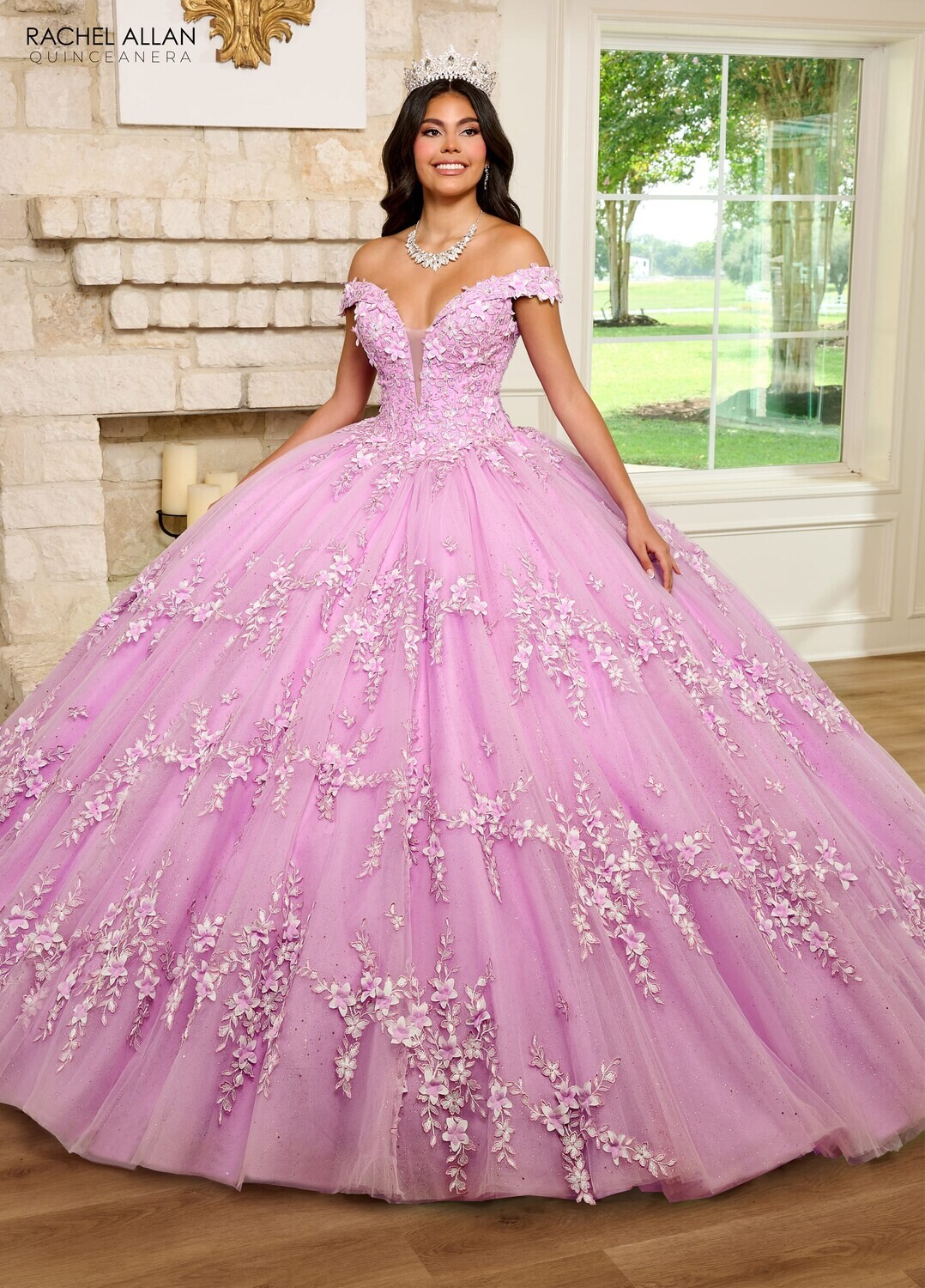 ​RQ1134 Fabric: TULLE, GLITTER TULLE, APPLIQUE, BEADING, 3D FLOWERS Available In: BLUSH, LILAC, SAGE