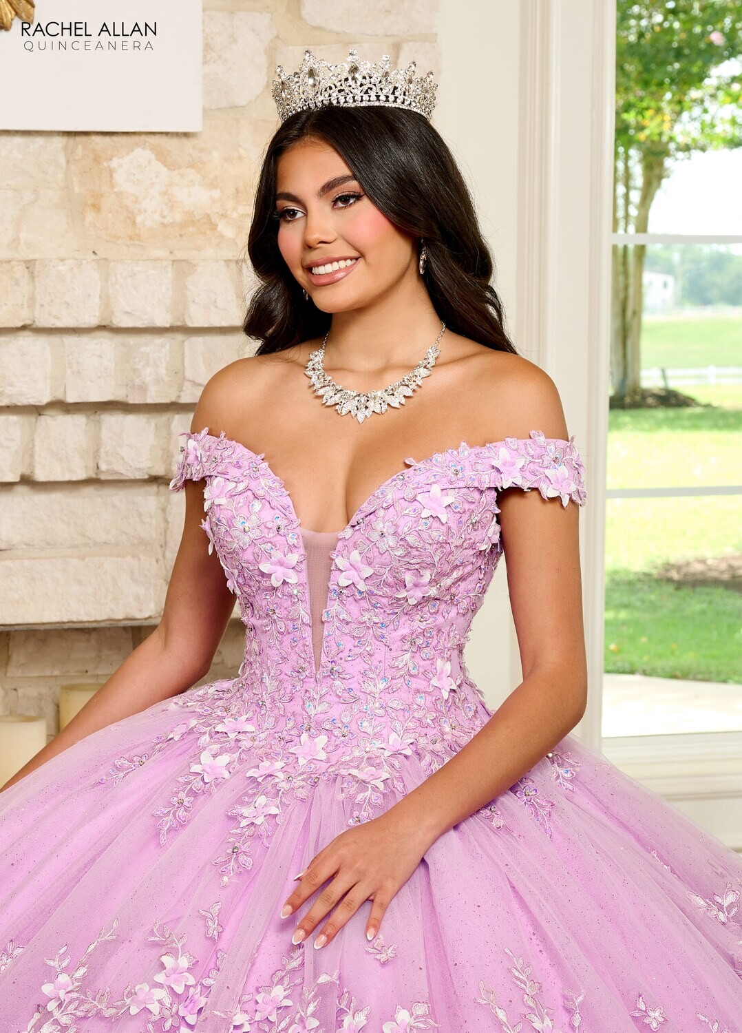 ​RQ1134 Fabric: TULLE, GLITTER TULLE, APPLIQUE, BEADING, 3D FLOWERS Available In: BLUSH, LILAC, SAGE