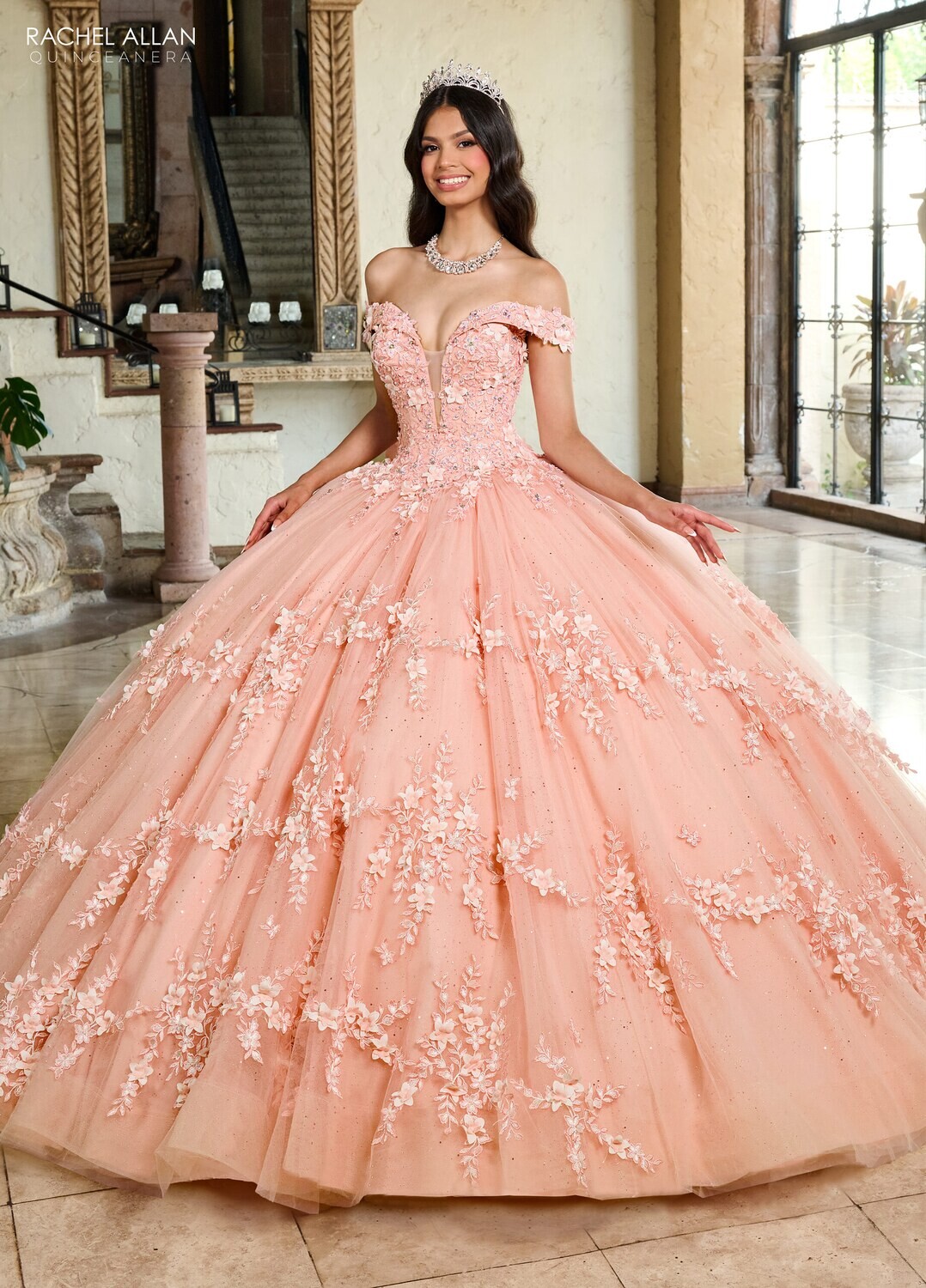 ​RQ1134 Fabric: TULLE, GLITTER TULLE, APPLIQUE, BEADING, 3D FLOWERS Available In: BLUSH, LILAC, SAGE